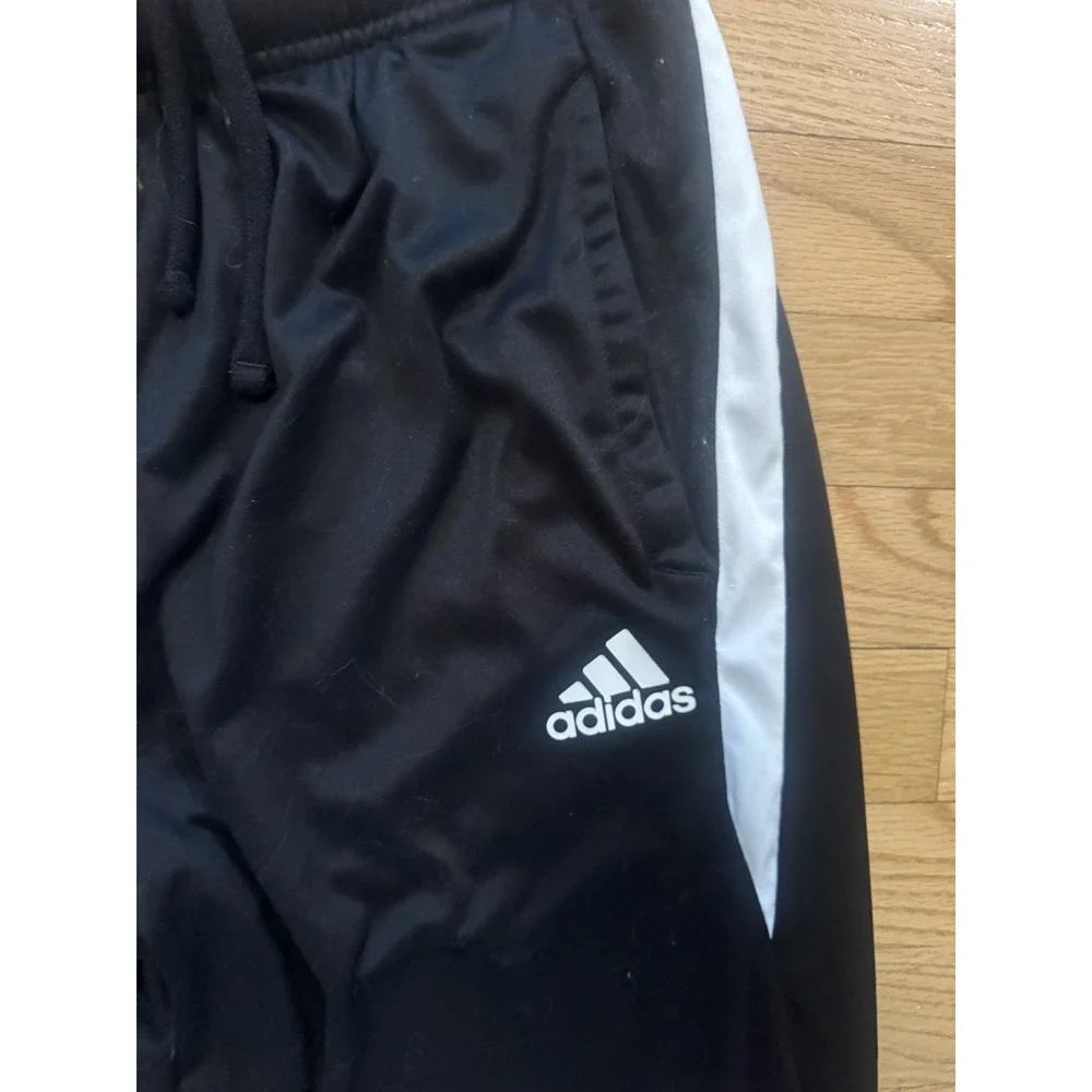 adidas Climalite Men's Track Pants Black/White M Drawstring Elastic Waist